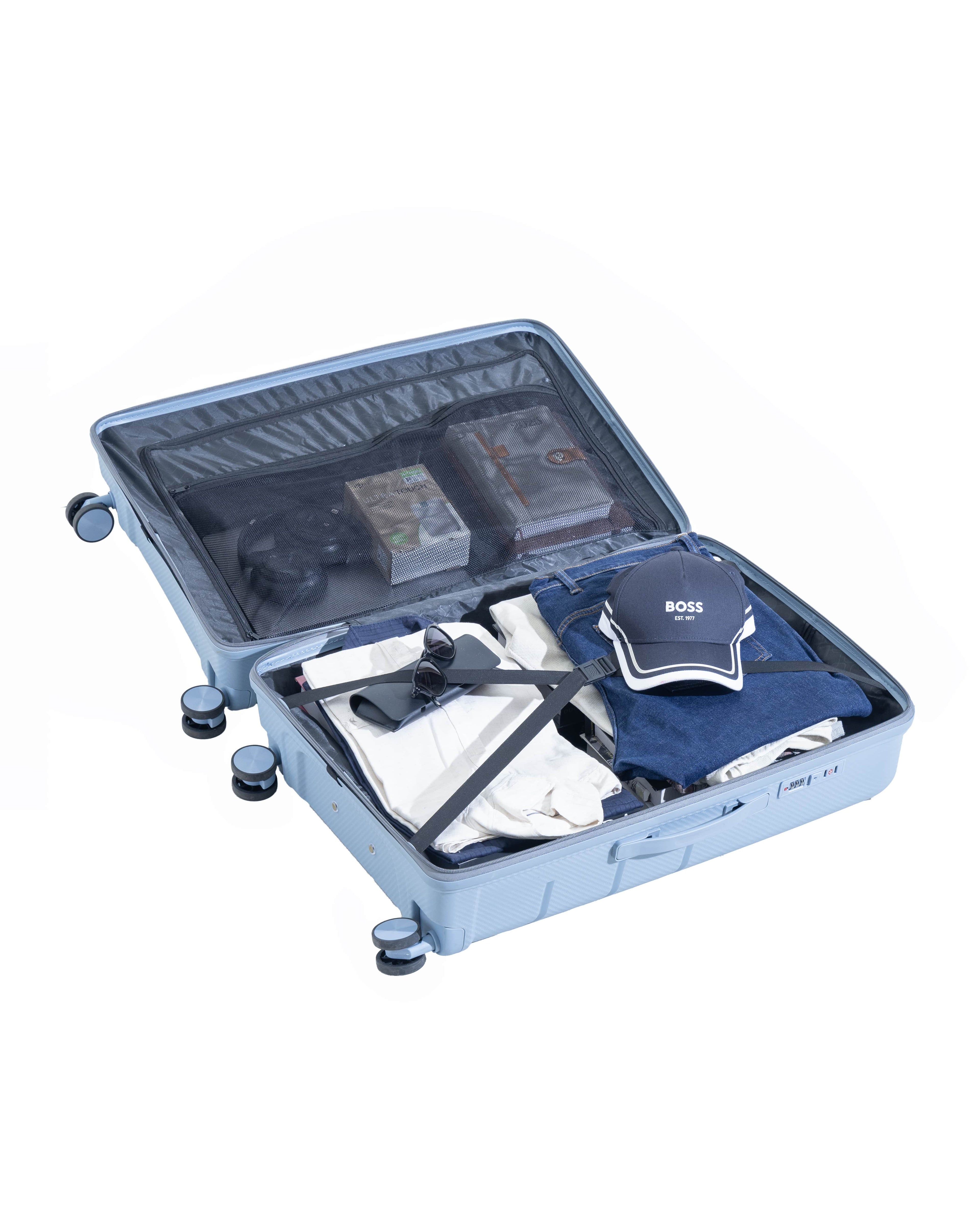 Rainox Combo — 3 Size Suitcase Set (20/24/28) — Light Sky Blue