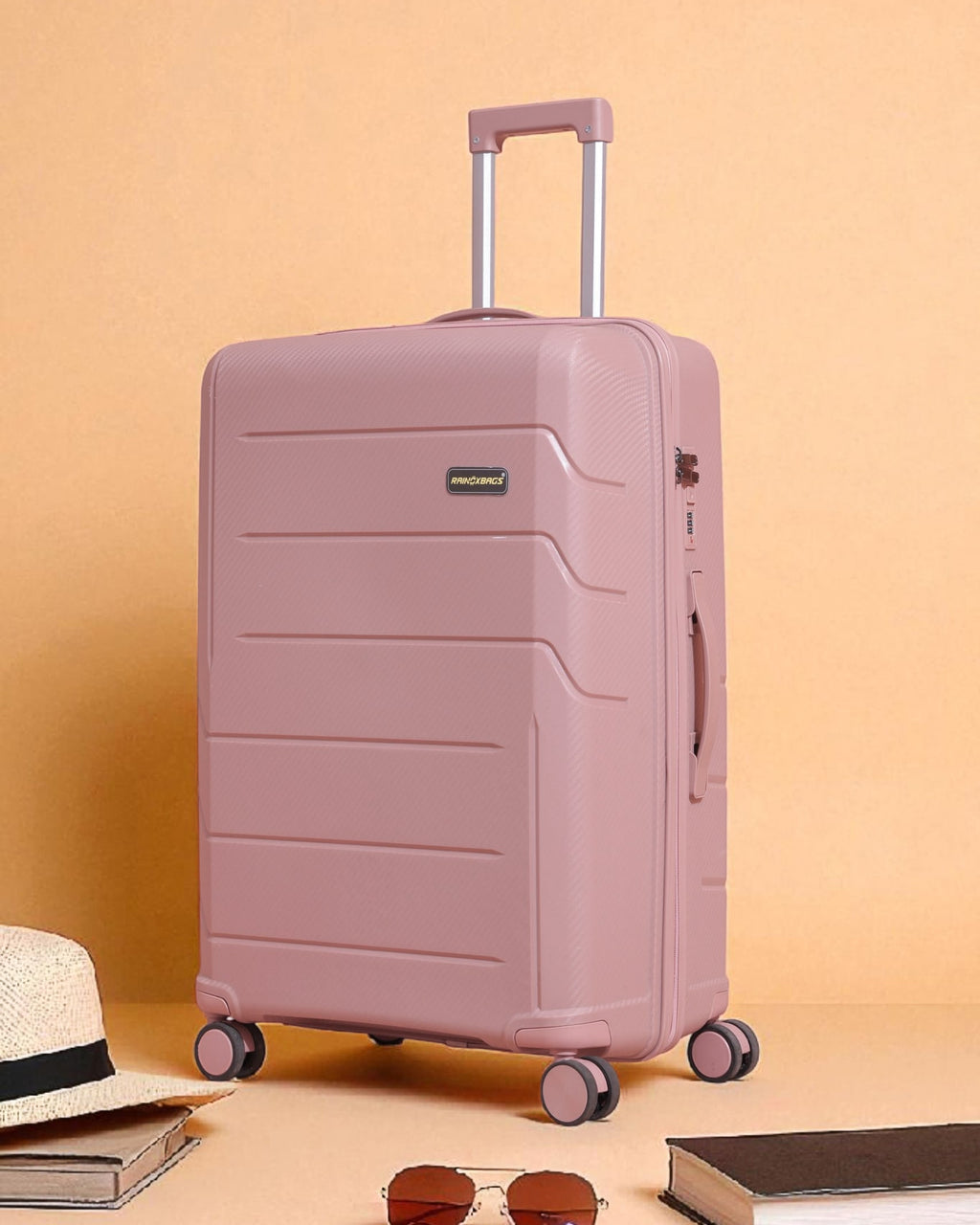 Rainox Combo — 3 Size Suitcase Set (20/24/28) — Rose Gold Pink