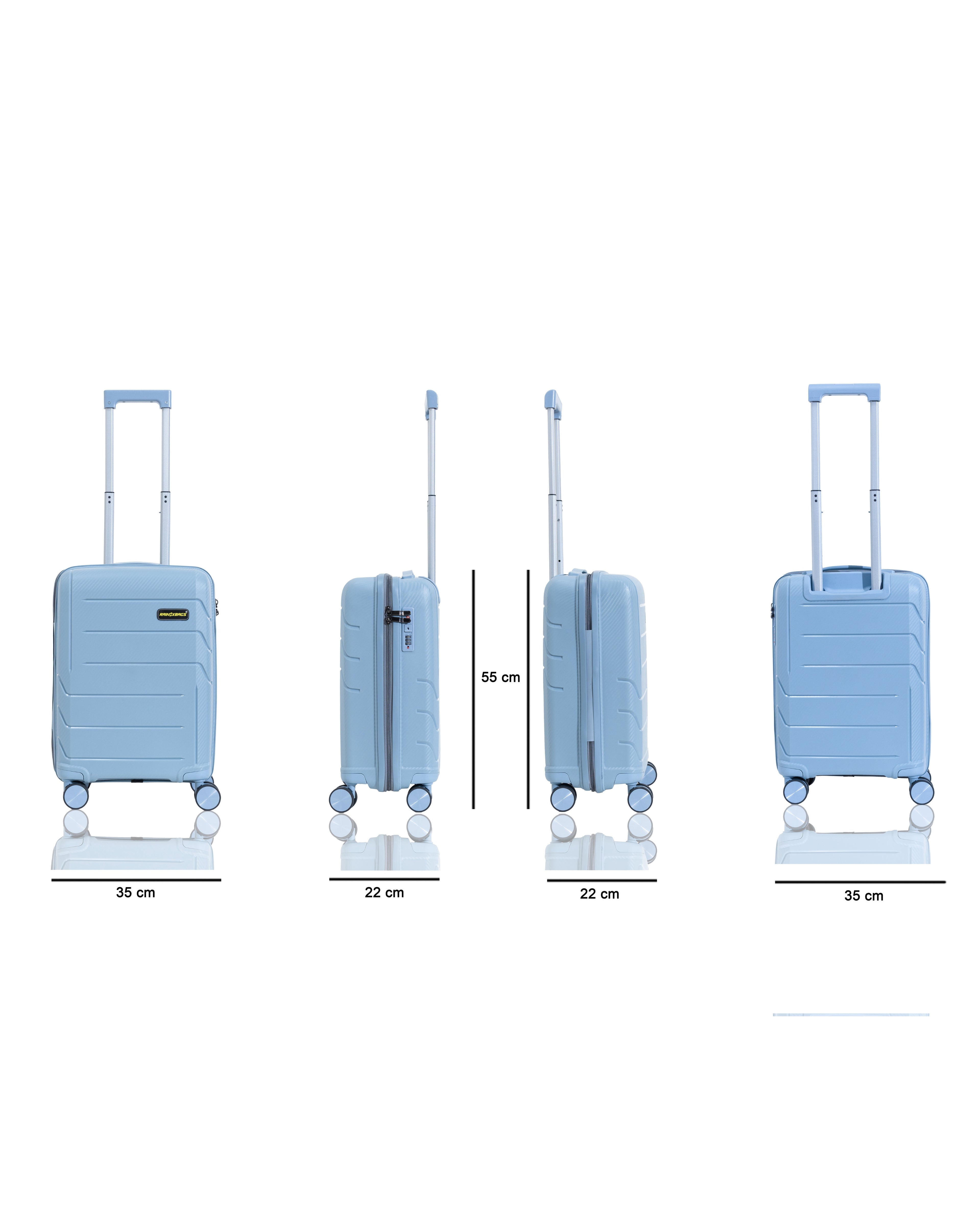 Rainox Combo — 3 Size Suitcase Set (20/24/28) — Light Sky Blue